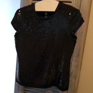 Black full sequin top